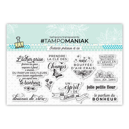 Set de 10 tampons clear La clé des champs - 10x21cm