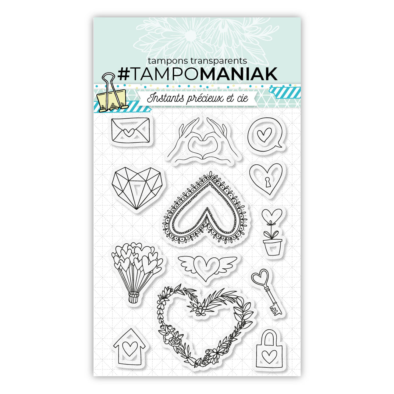 Tampon cœurs 2 - 10x15cm