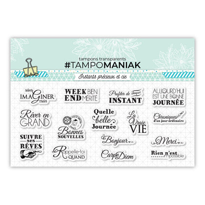 Set de 15 tampons clear Week-end bien mérité - 10x21cm
