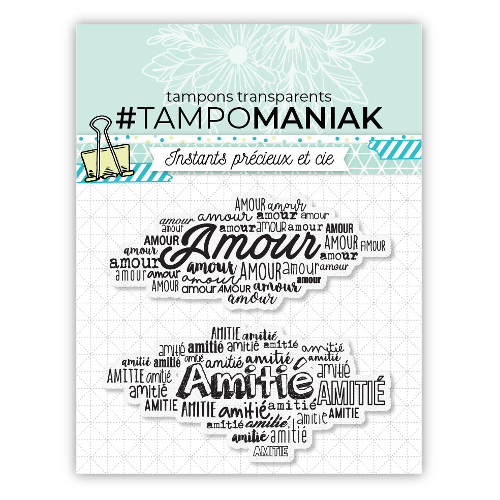 Tampon amour et amitié - 10x10cm
