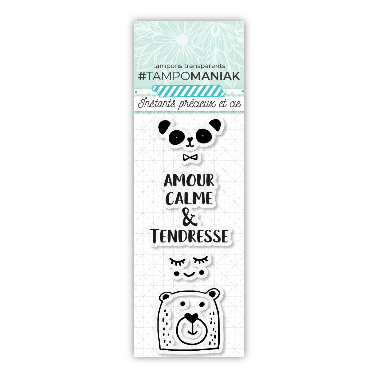 Tampon panda tendresse - 13x5,5cm