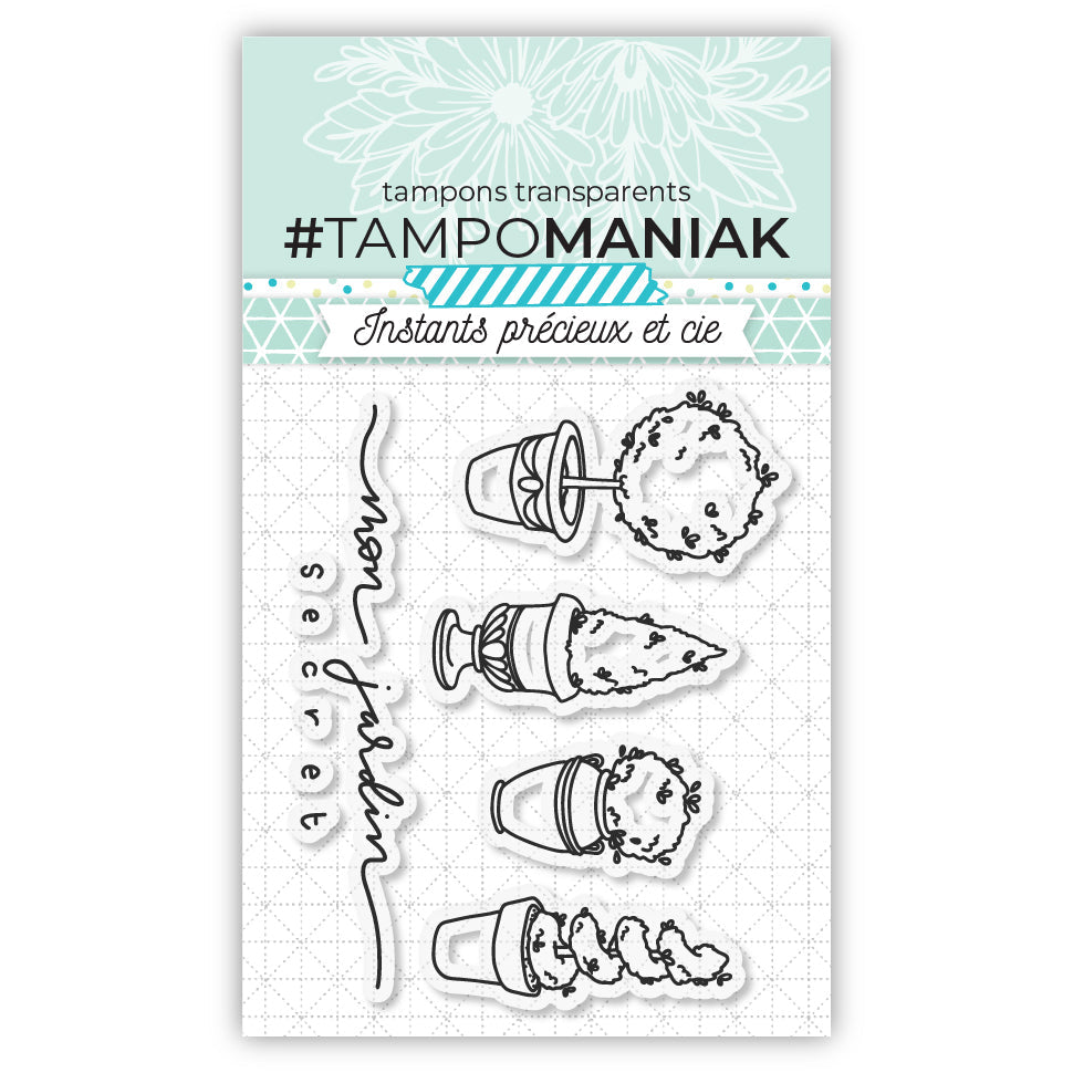 Tampon mon jardin secret - 10x8cm