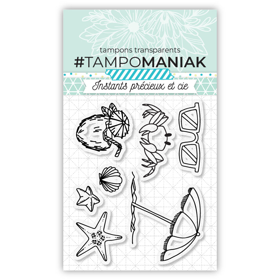 Tampon a la plage - 10x8cm