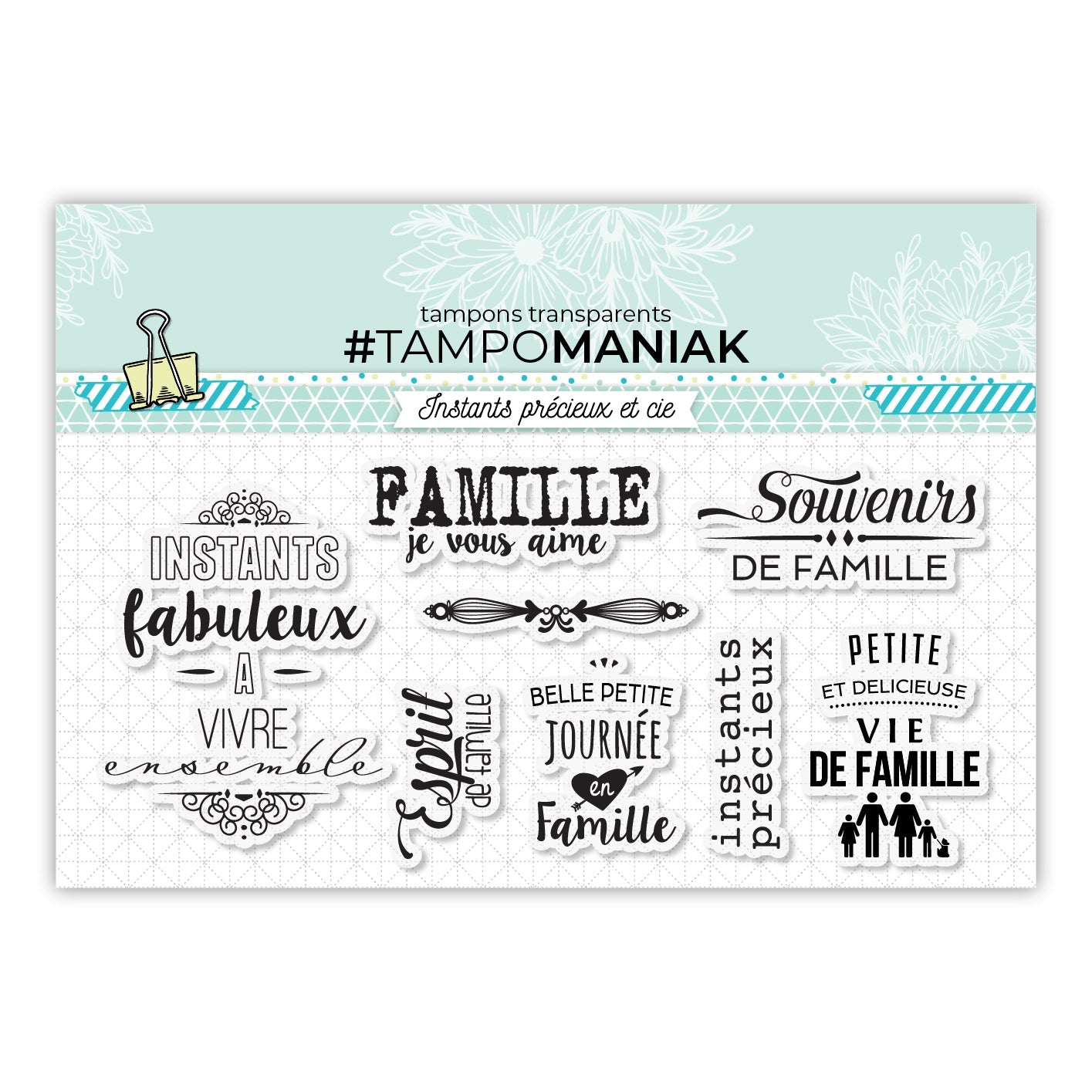 Tampons famille je vous aime - 10x21cm