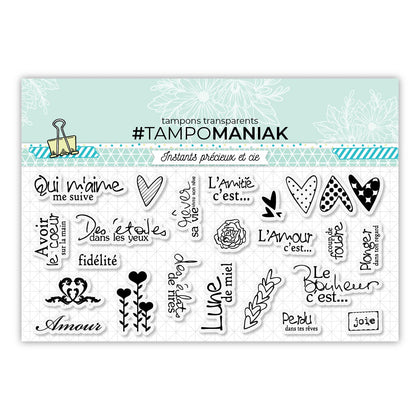 Set de tampons clear Le bonheur c'est - 10x21cm