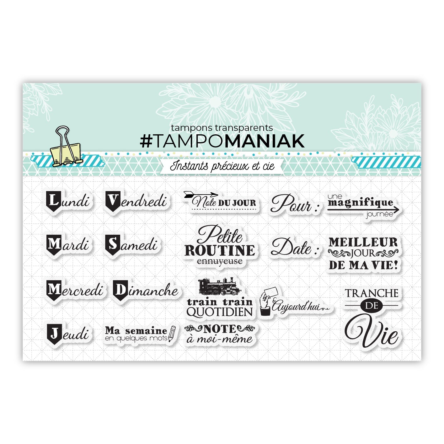 Set de tampons clear quotidien - 10x21cm
