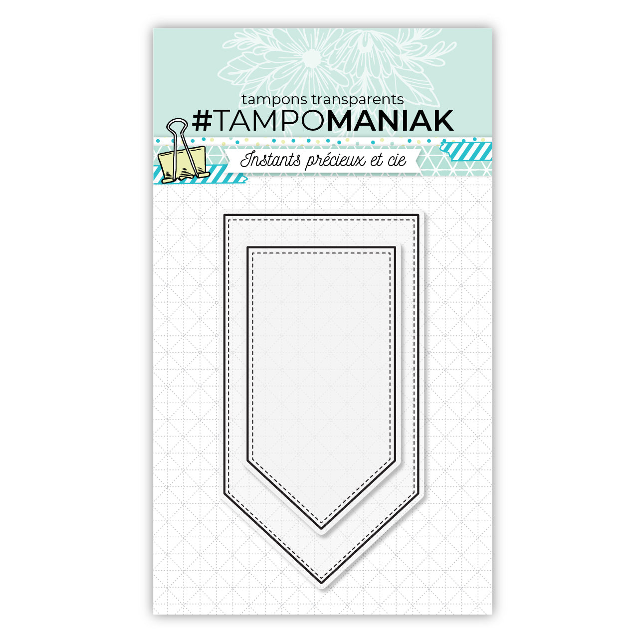 Tampon cadres fanions pointus 1 - 10x15cm