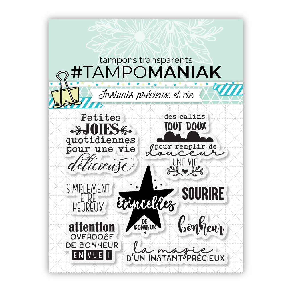 Planche de tampons - Bonheurs - 10x10cm