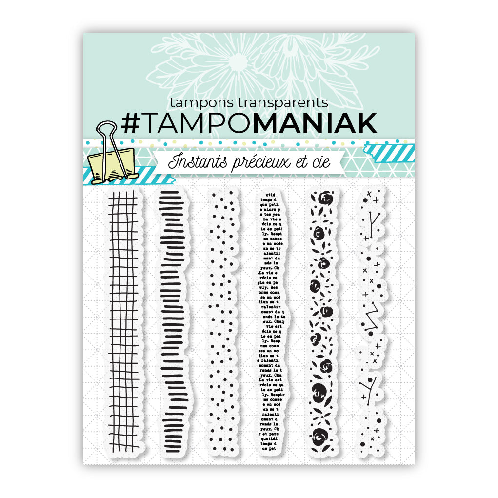 Planche de tampons - Frises de fond - 10x10cm