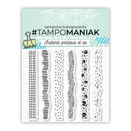 Planche de tampons - Frises de fond - 10x10cm