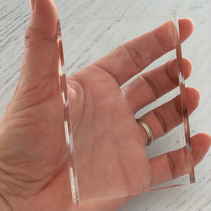 Support pour tampons transparents - bloc acrylique - 10,5x7,5 cm