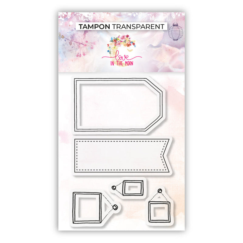 Set de 5 tampons - Petits cadres & étiquettes - 6,5x9,5cm
