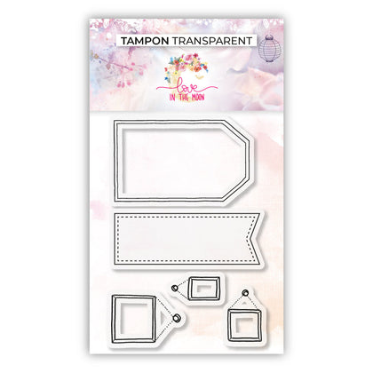 Set de 5 tampons - Petits cadres & étiquettes - 6,5x9,5cm