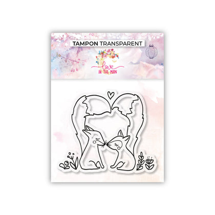 Tampon - Couple d'écureuils - 6,5x7cm