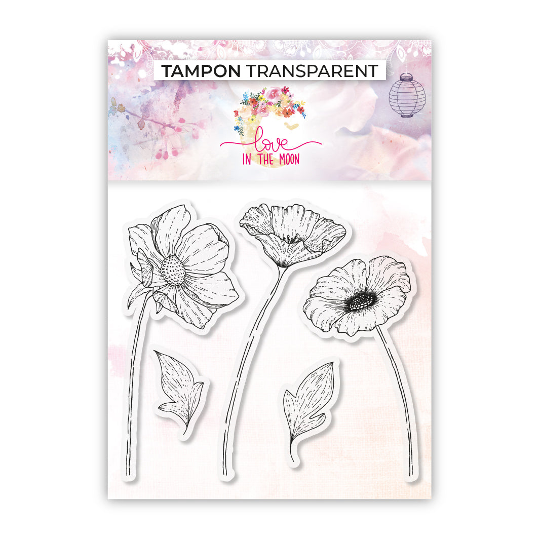 Set de 5 tampons - Fleurs & feuillages - 10x10cm