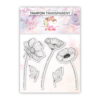 Set de 5 tampons - Fleurs & feuillages - 10x10cm