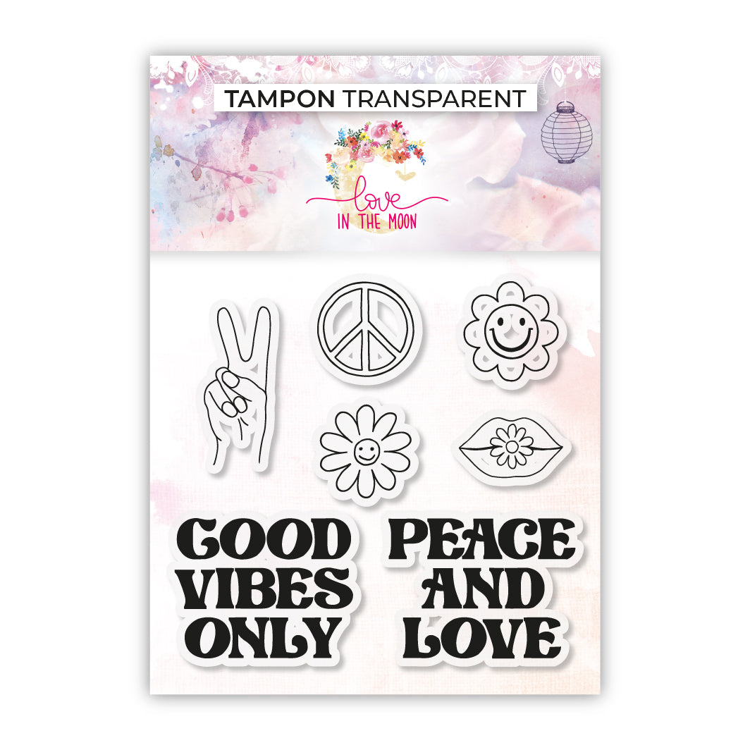 Set de 7 tampons - Good vibes only - 10x10cm
