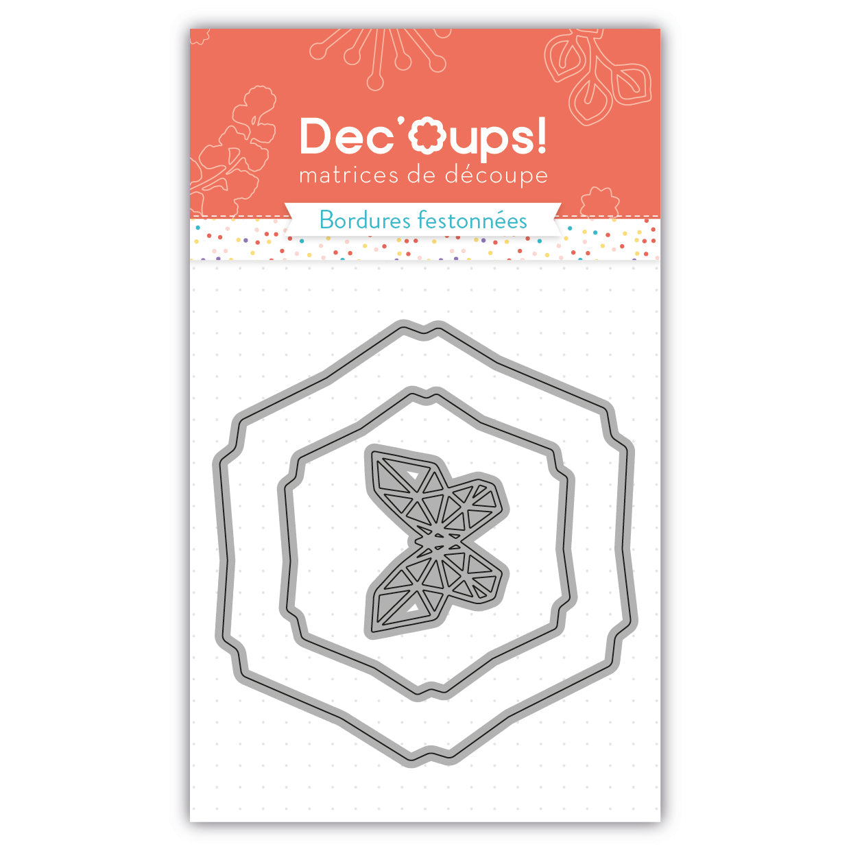 Set de 3 matrices de découpe combi cadres hexagones -10x15cm