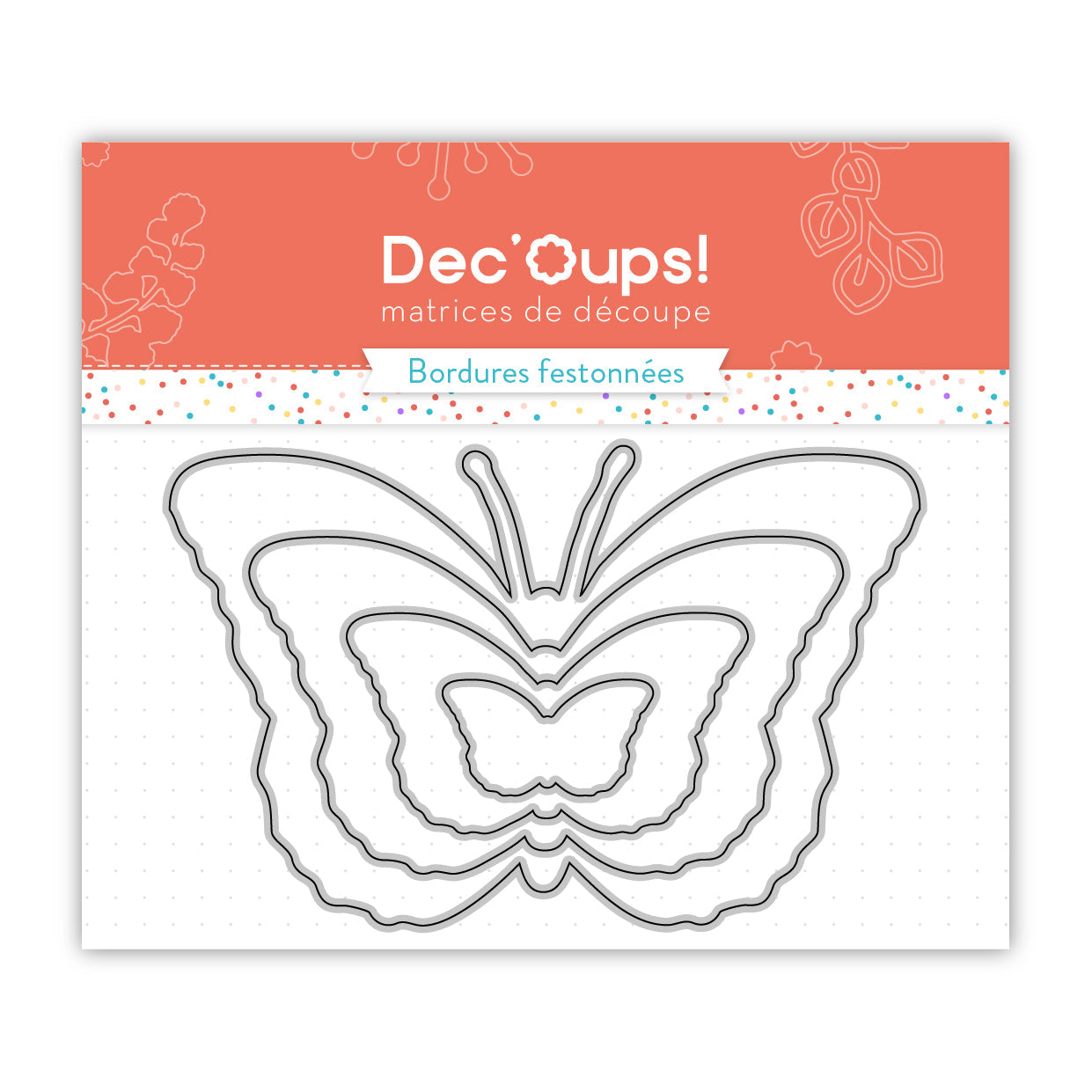 Sets de 4 Matrices de découpes pour faire des papillons imbriqués - 15x16cm