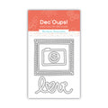 Matrices de découpe cadre palaroïd + appareil photo coeur & mot love - 7,5x10cm
