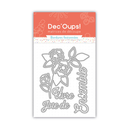 Matrices de découpe arc en ciel, mots : joie de vivre et ensemble - 7,5x10cm