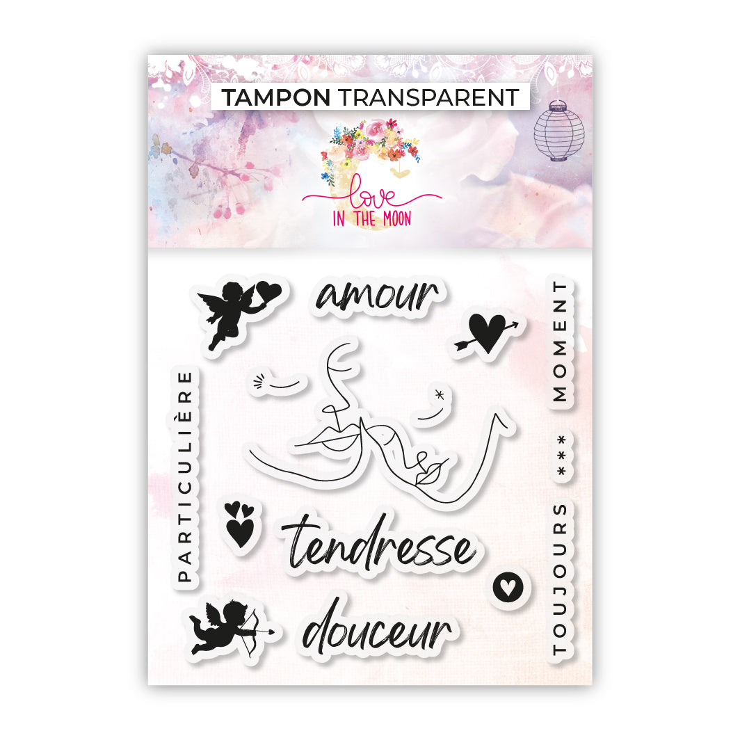 Set de 13 tampons - Amour & tendresse - 10x10cm