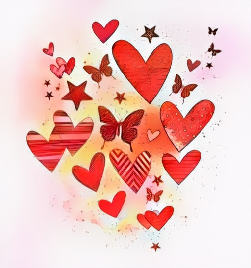 Tampon clear de fond Coeurs - 10x10cm