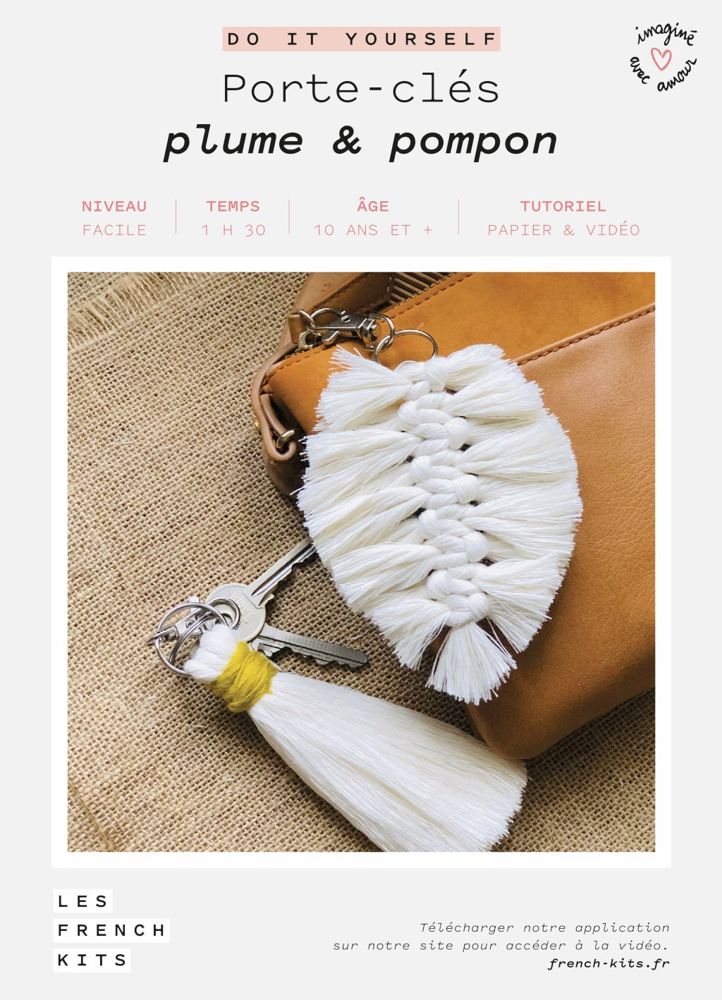 FRENCH'KITS - MACRAME - PORTE CLÉS - PLUME & POMPON