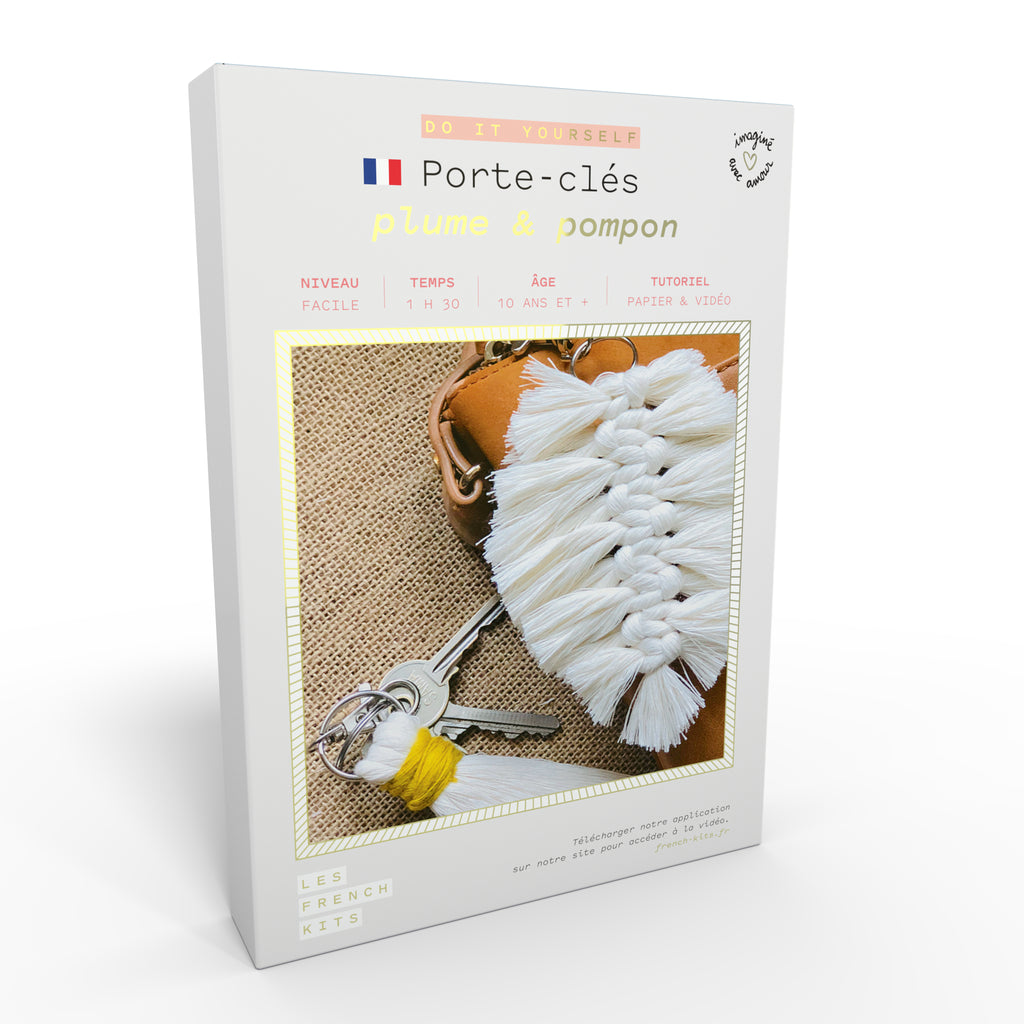 FRENCH'KITS - MACRAME - PORTE CLÉS - PLUME & POMPON