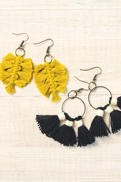 FRENCH'KITS - MACRAME - BOUCLES DOREILLES - PLUMES & POMPONS