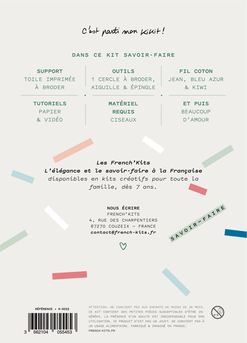 FRENCH'KITS - BRODERIE DÉCORATIVE - CHAÎNE DE COEURS