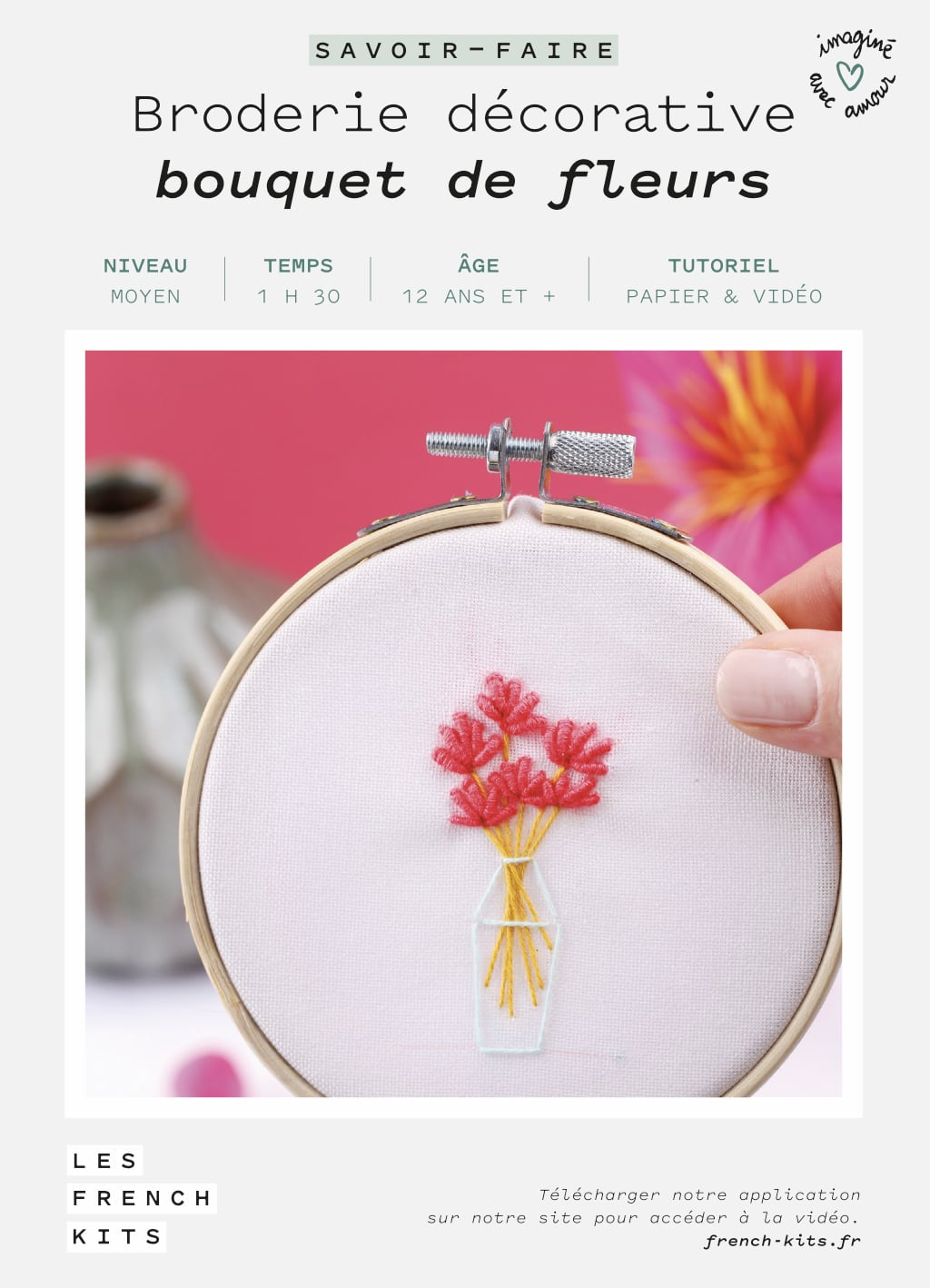 FRENCH'KITS - BRODERIE DÉCORATIVE - BOUQUET DE FLEURS