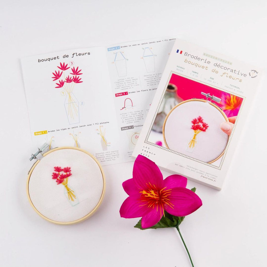 FRENCH'KITS - BRODERIE DÉCORATIVE - BOUQUET DE FLEURS