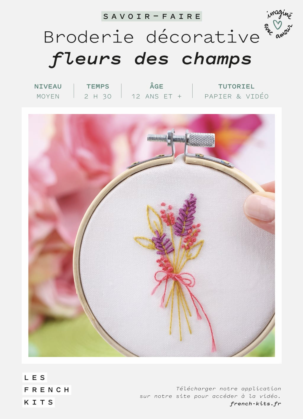 FRENCH'KITS - BRODERIE DÉCORATIVE - FLEURS DES CHAMPS