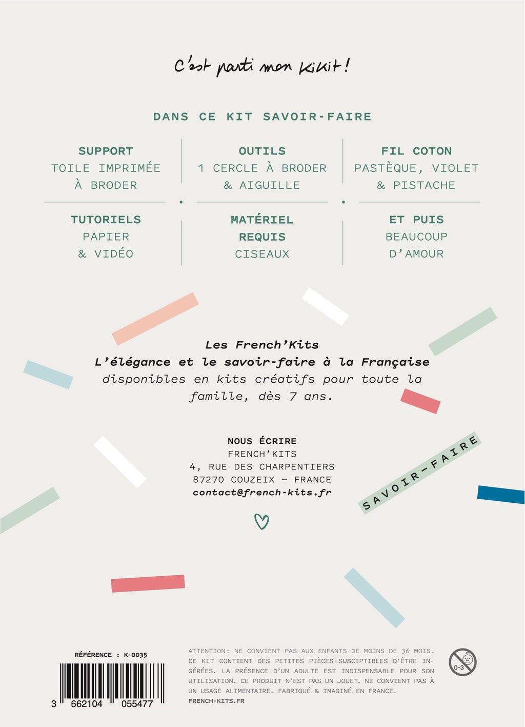 FRENCH'KITS - BRODERIE DÉCORATIVE - FLEURS DES CHAMPS