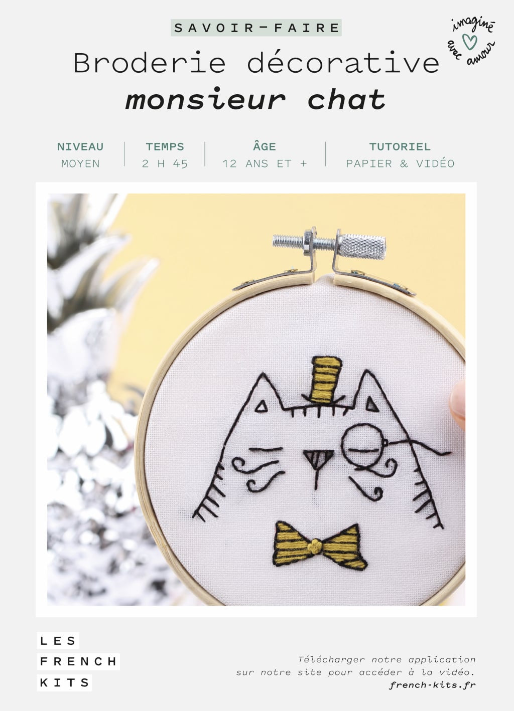 FRENCH'KITS - BRODERIE DÉCORATIVE - MONSIEUR CHAT
