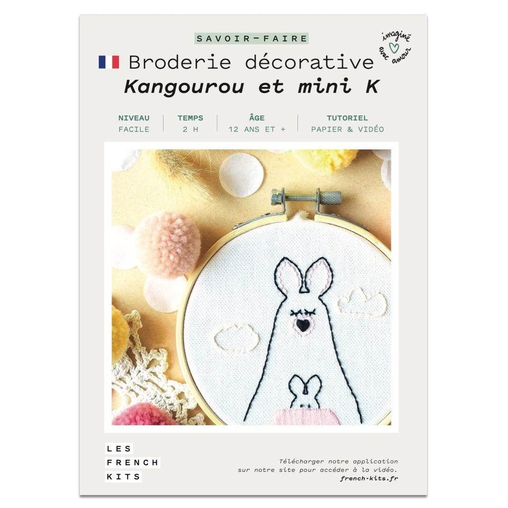 FRENCH KITS - BRODERIE DÉCORATIVE - KANGOUROU ET MINI K