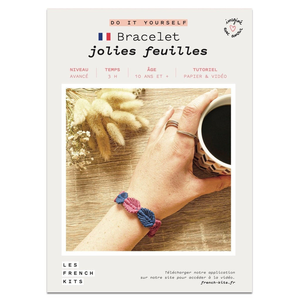 FRENCH KITS - MACRAME - BRACELET - JOLIES FEUILLES
