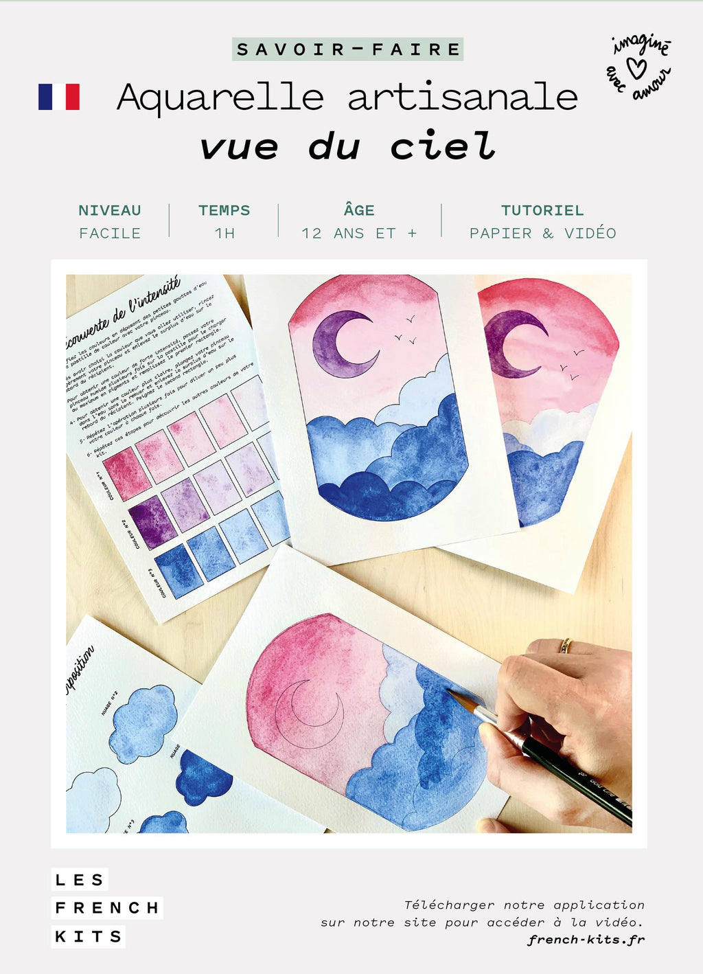 FRENCH KITS - AQUARELLE ARTISANALE - VUE DU CIEL