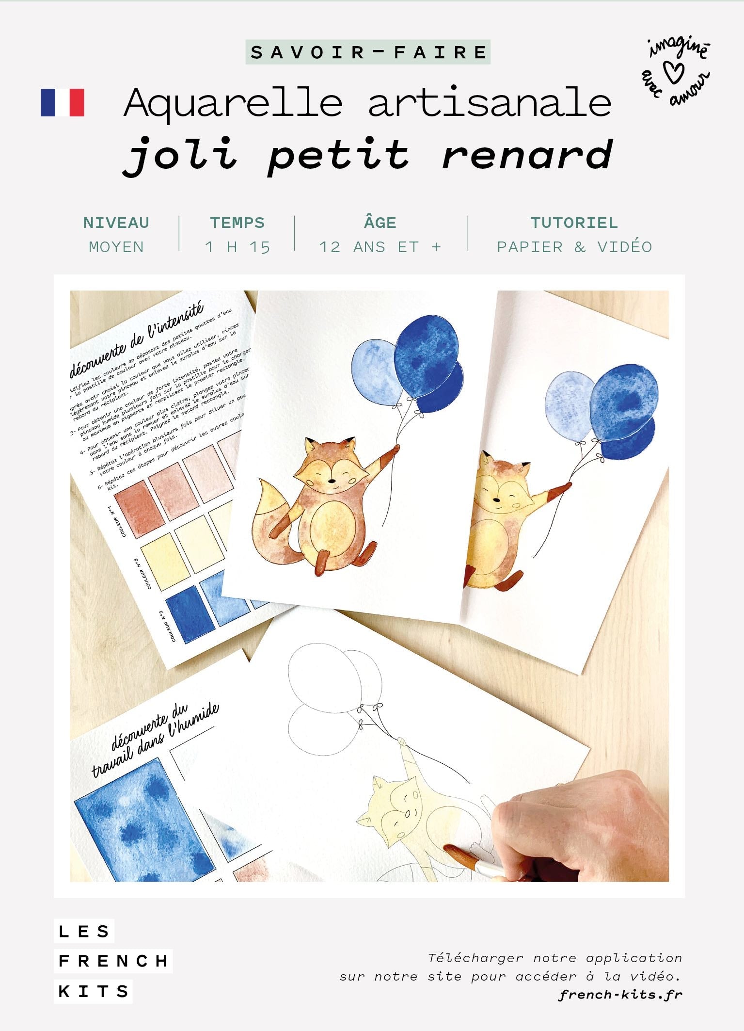 FRENCH KITS - AQUARELLE ARTISANALE - JOLI PETIT RENARD