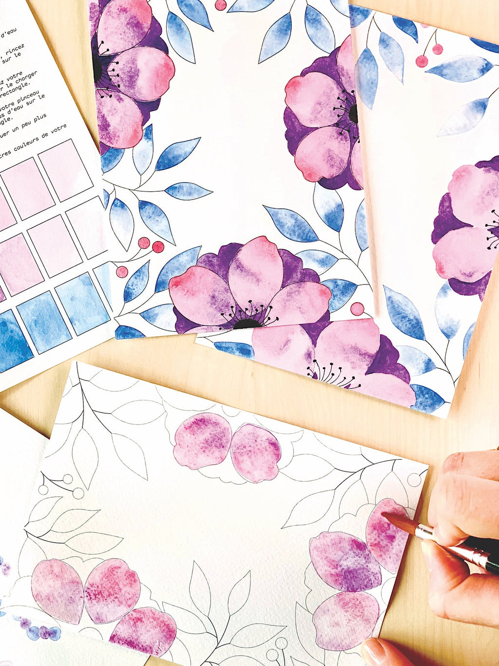 FRENCH KITS - AQUARELLE ARTISANALE - BELLES ANEMONES