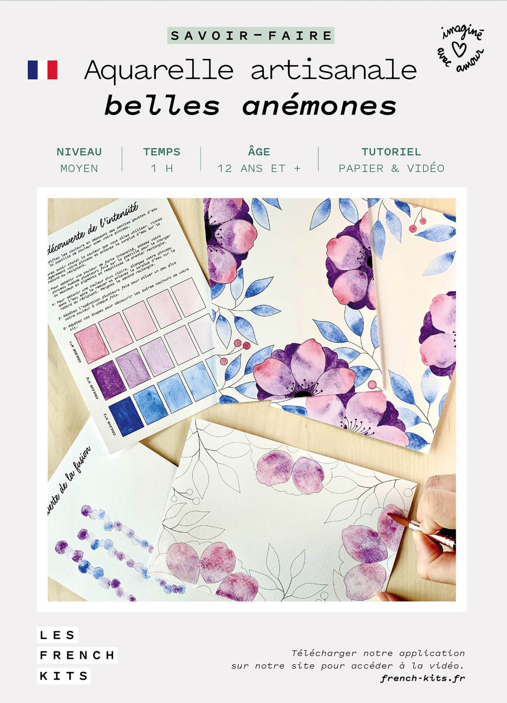 FRENCH KITS - AQUARELLE ARTISANALE - BELLES ANEMONES