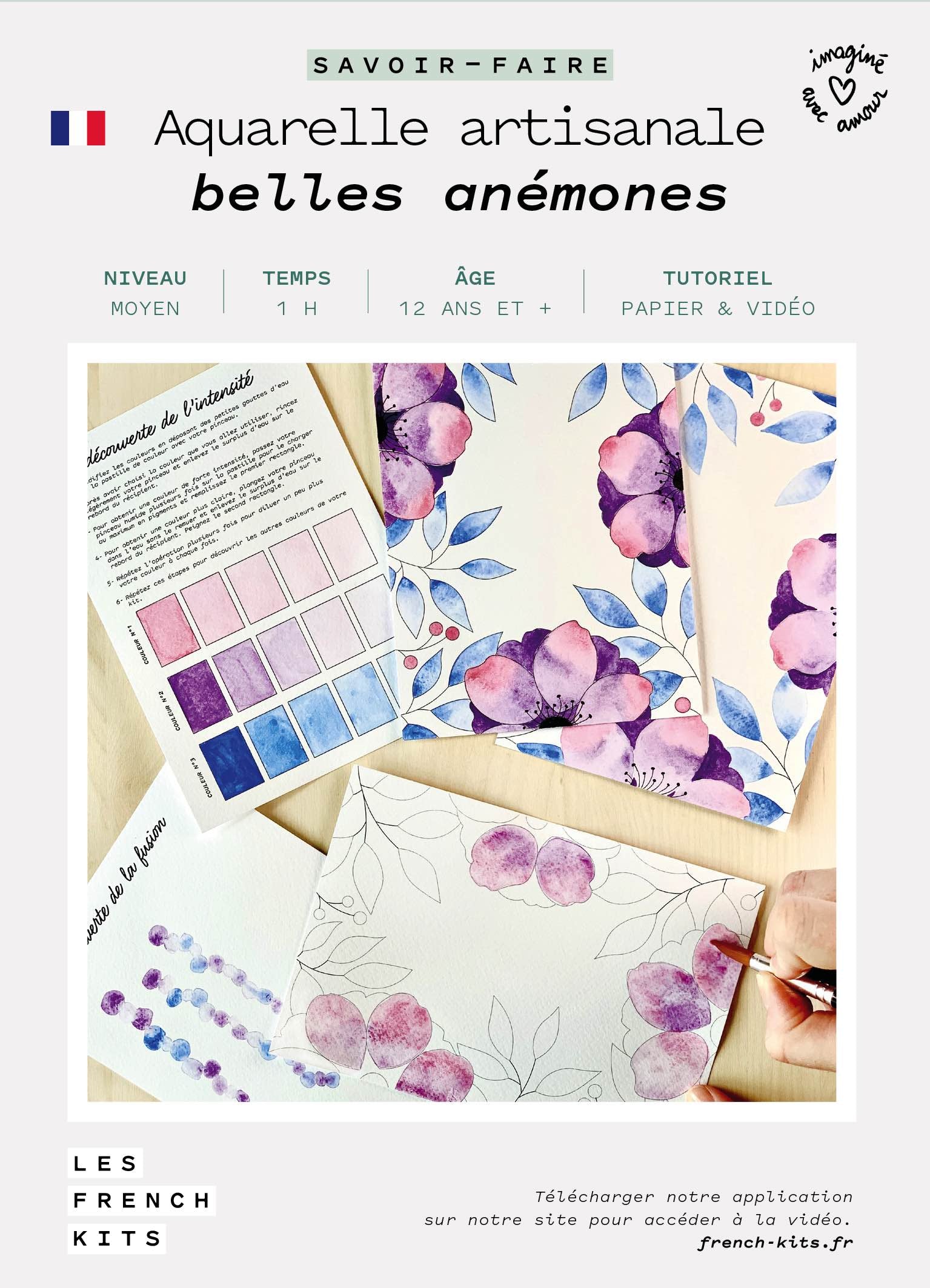 FRENCH KITS - AQUARELLE ARTISANALE - BELLES ANEMONES