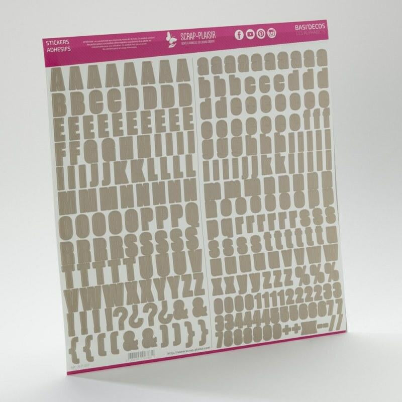 Stickers Basi'Decos Les Alphabets - Beige