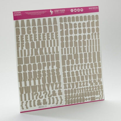 Stickers Basi'Decos Les Alphabets - Beige