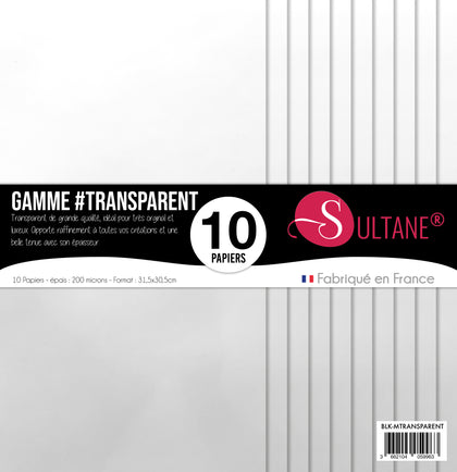 Bloc de 10 papiers Sultane - Matière - Transparent - Epais - 200g/m2