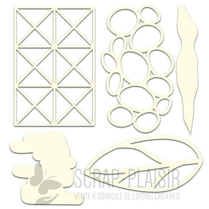 Lot 5 masques pour tampons de fond - 10x10cm