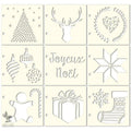 Lots de 9 pochoirs de 10x10cm chacun - Noël