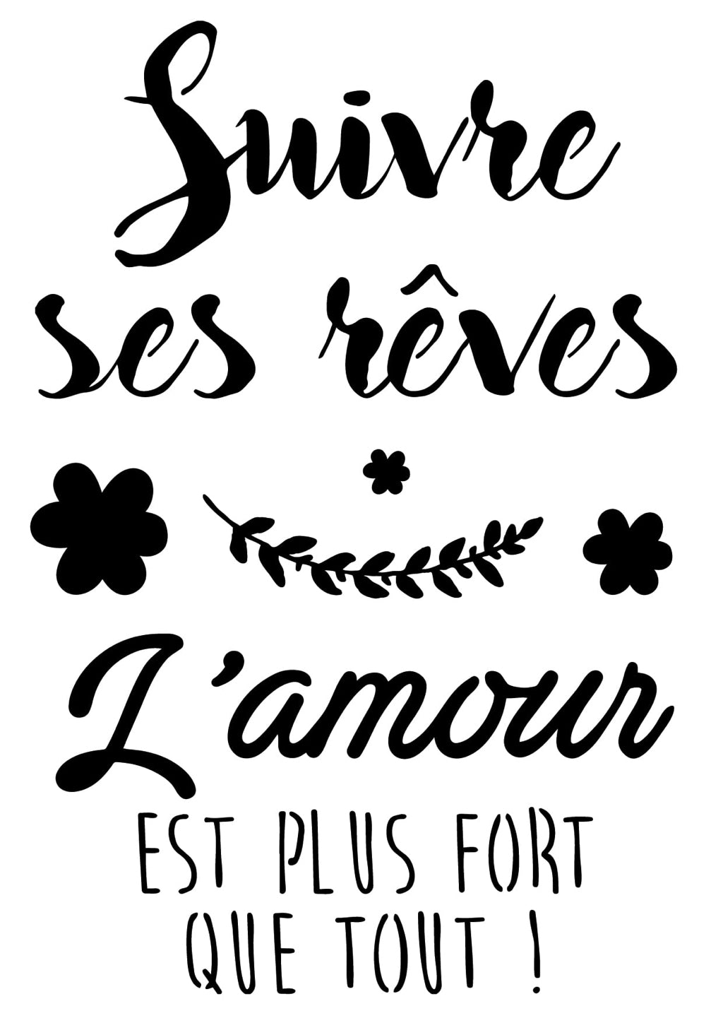 Grand pochoir décoratif Basi'Motifs - Suivre ses rêves