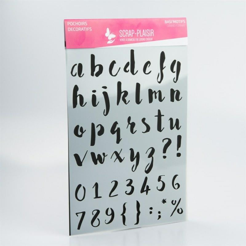 Grand pochoir décoratif Basi'Motifs - Alphabet - Minuscules - 30 cm